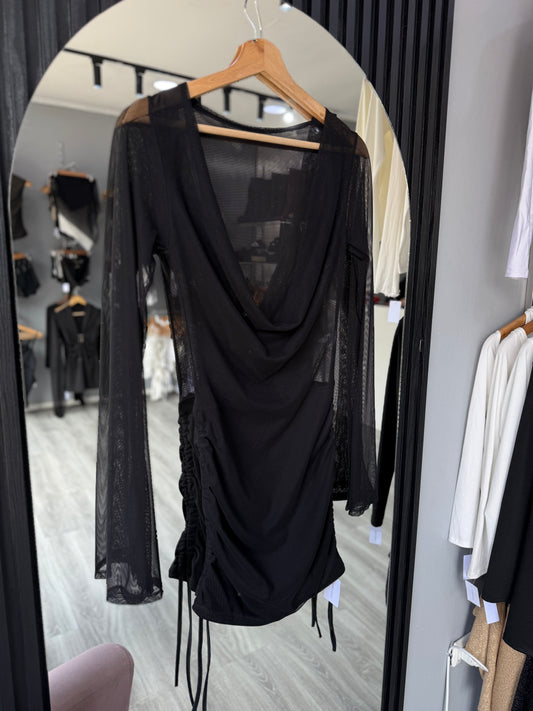 VESTIDO TUL DRAP AMARRA 🇦🇷
